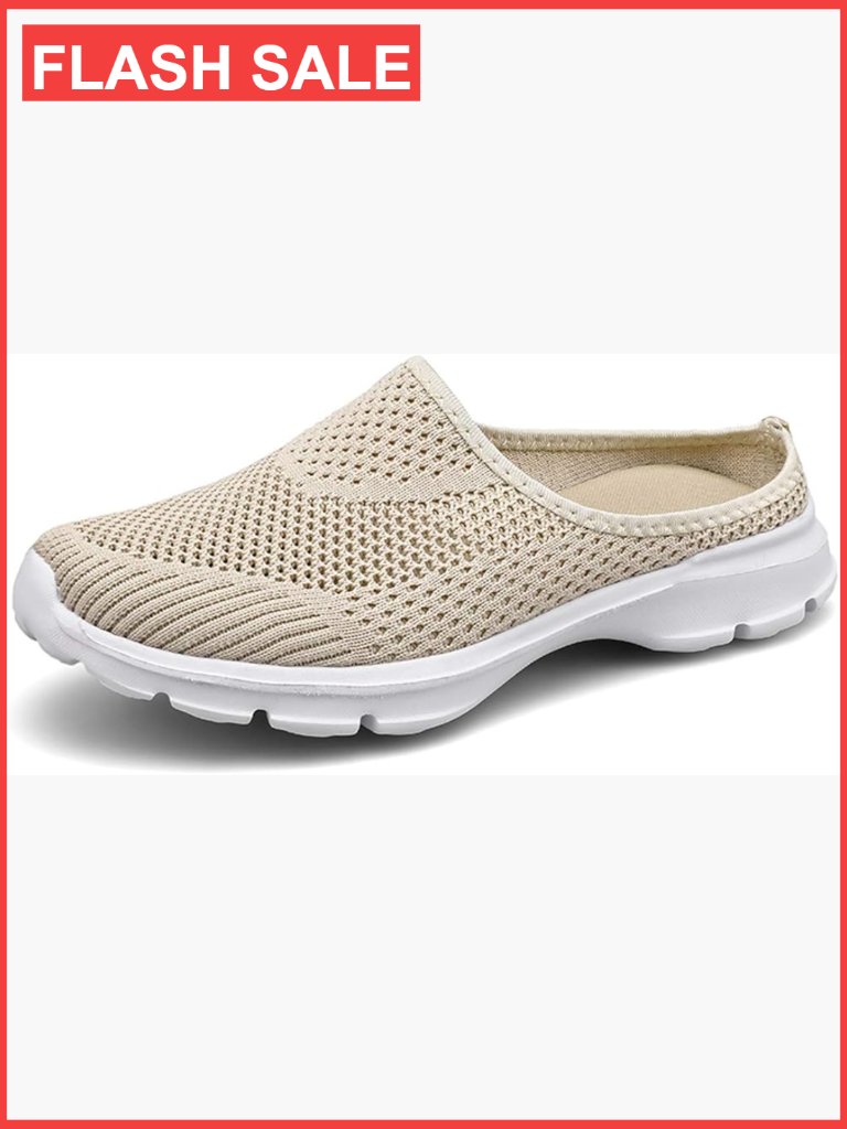 Breathable Mesh Walking Mules Open Back Slip On Shoes Sneakers